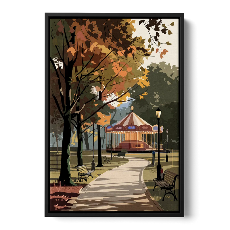 Raleigh Nature and Parks Front - Black Canvas Wall Art