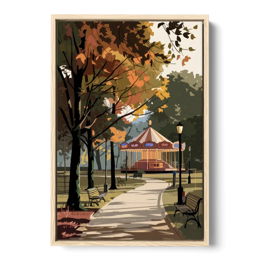 Raleigh Nature and Parks - Oak Framed Canvas Wall Art - Front