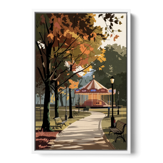 Raleigh Nature and Parks - White Framed Canvas Wall Art - Front