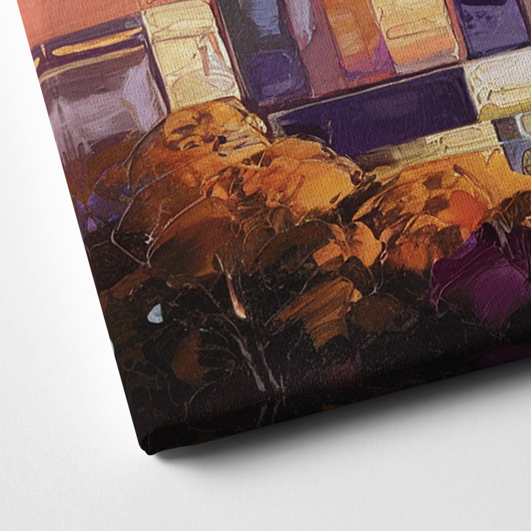 Raleigh Skyline Sunset Canvas Close Up
