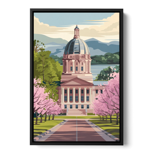 Raleigh State Capitol - Black Framed Canvas Wall Art - Front