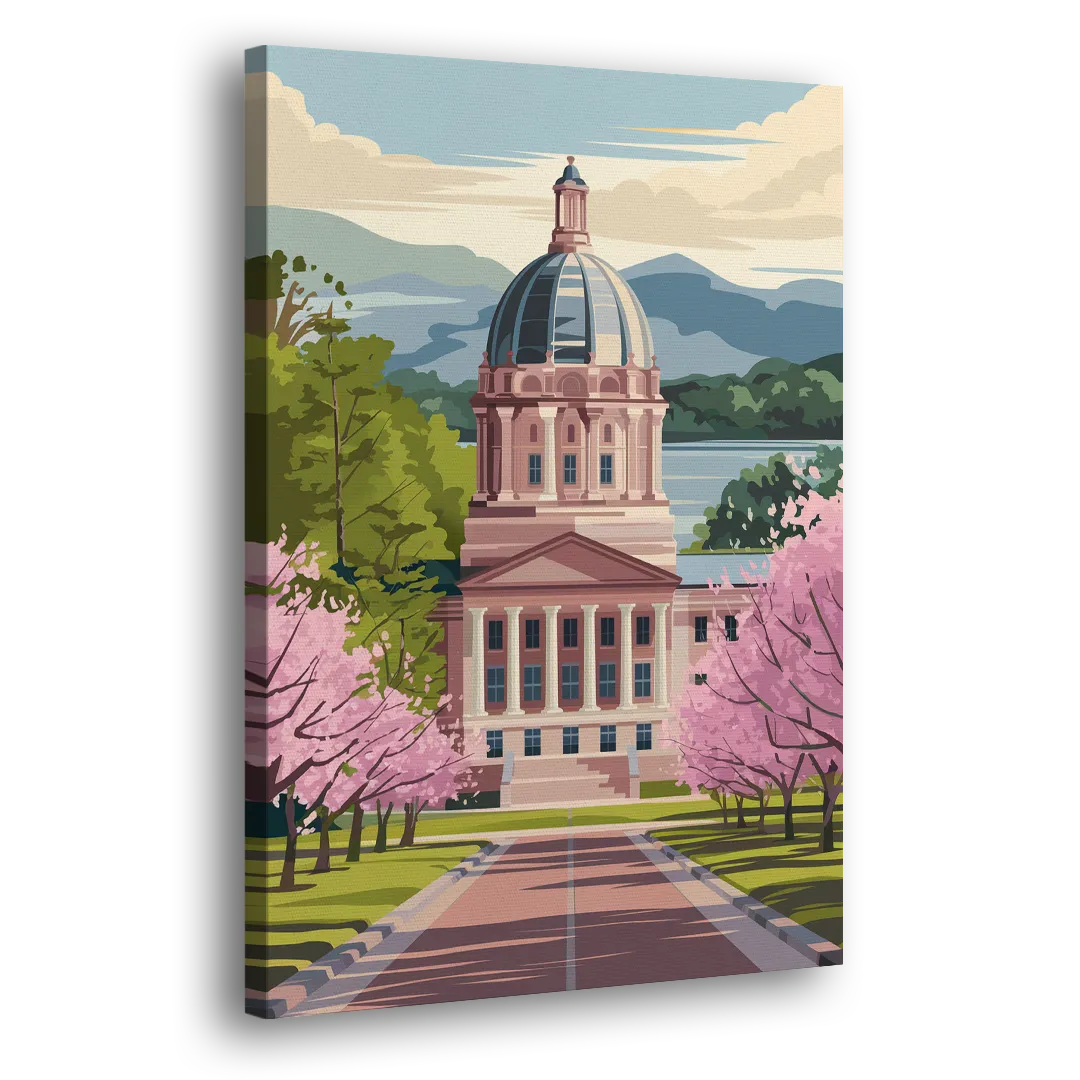Raleigh State Capitol Side - Canvas Wall Art