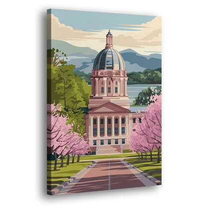 Raleigh State Capitol Side - Canvas Wall Art