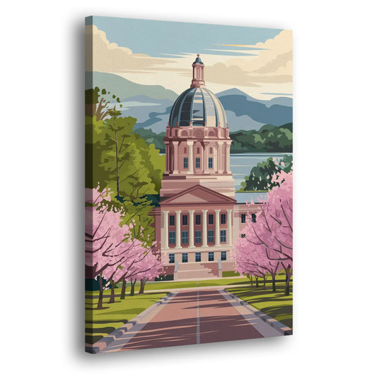 Raleigh State Capitol Side - Canvas Wall Art