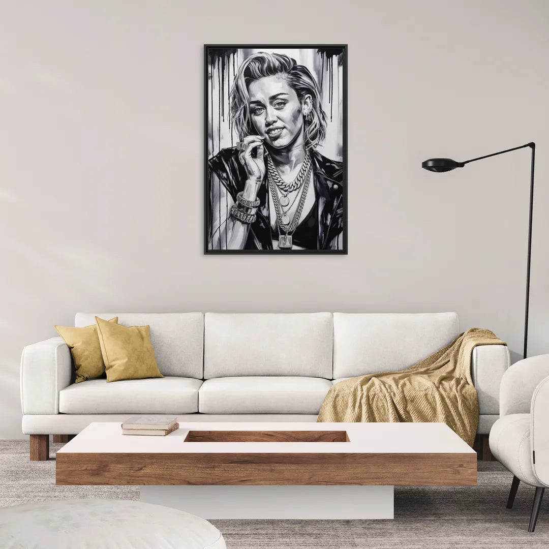 Rebel Heart 2.0 - Living Room Black Frame Canvas