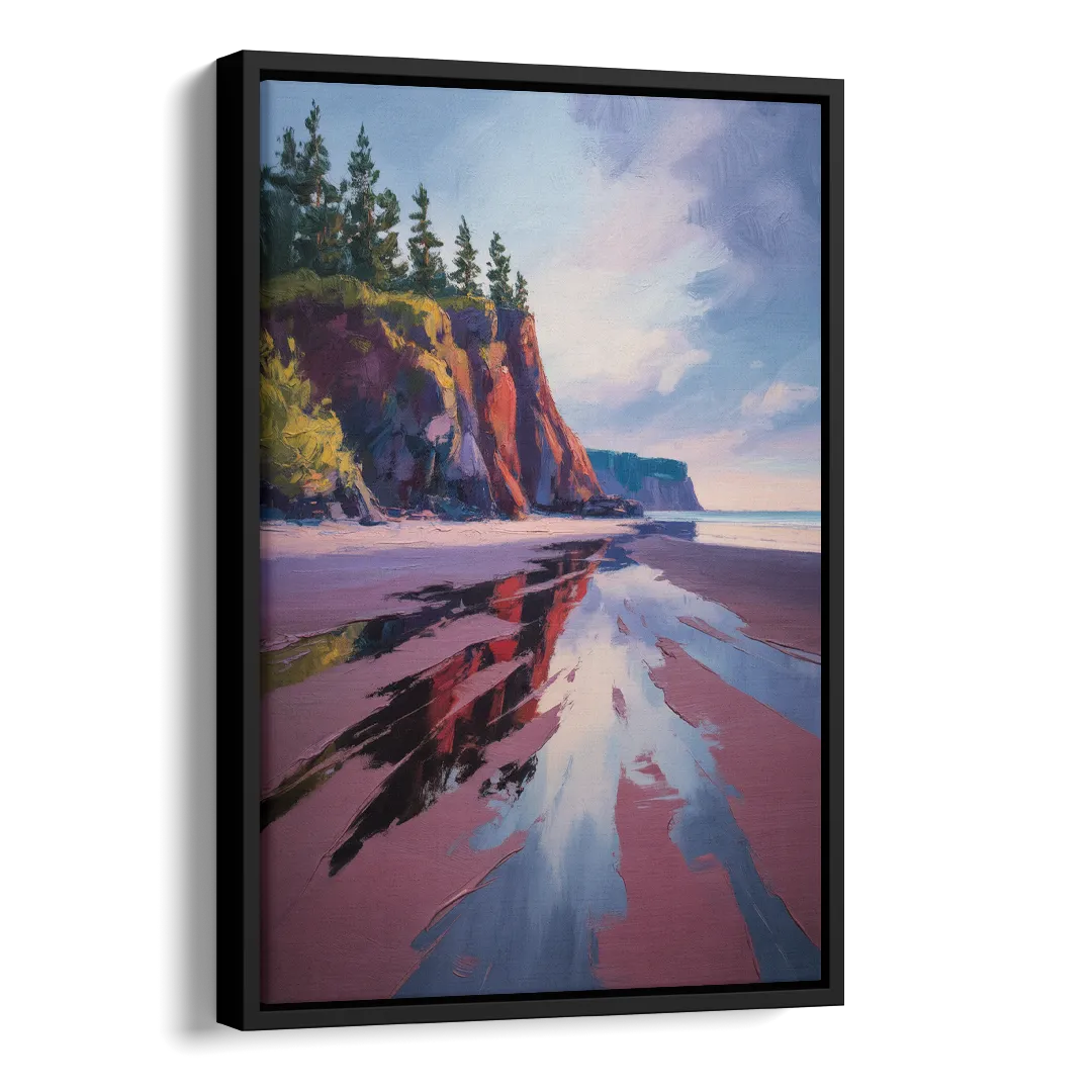 Red Sand Shores Side - Black Canvas Wall Art