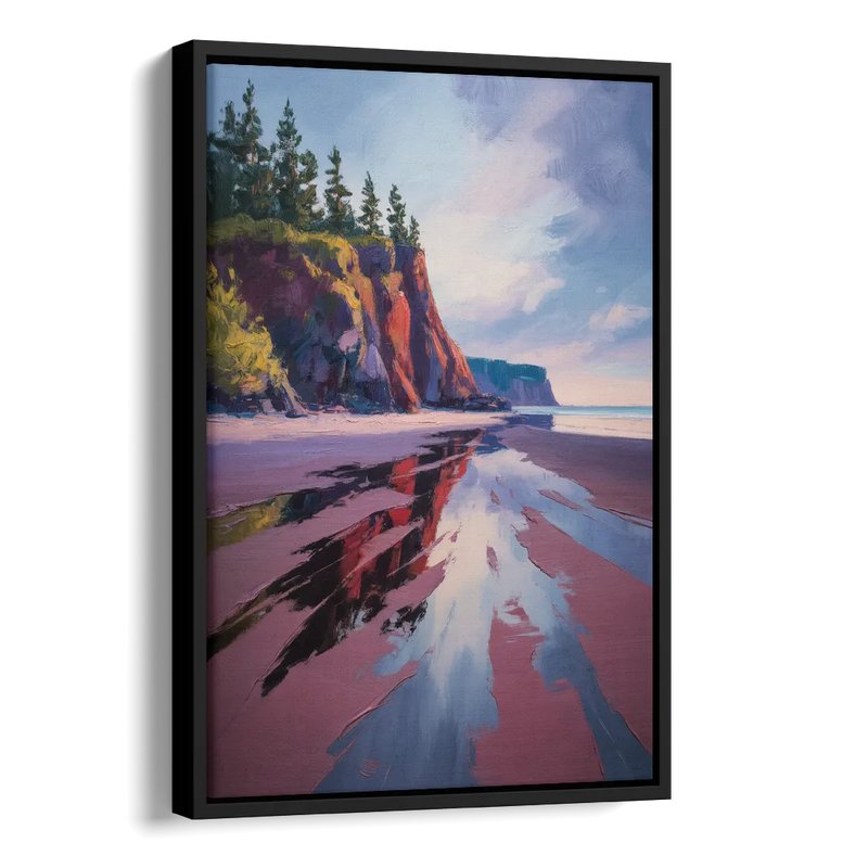 Red Sand Shores Side - Black Canvas Wall Art