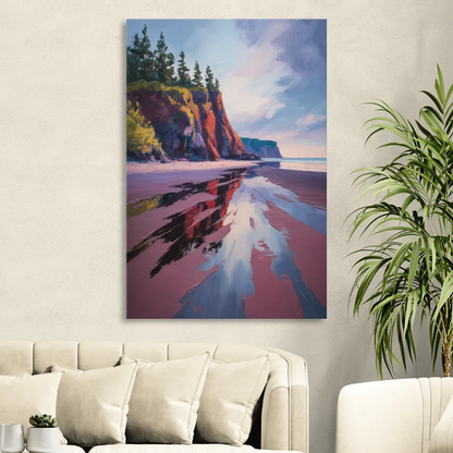 Red Sand Shores Living Room - Canvas Wall Art