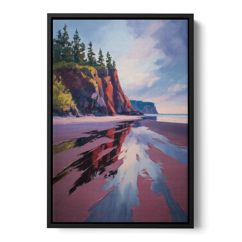 Red Sand Shores Front - Black Canvas Wall Art