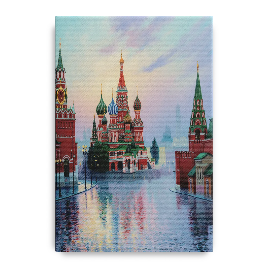 Red Square Reflections Front - Canvas Wall Art