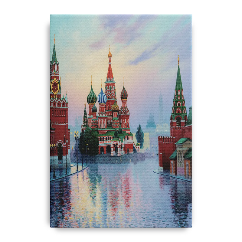 Red Square Reflections Front - Canvas Wall Art
