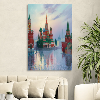 Red Square Reflections Sitting Room - Canvas Wall Art