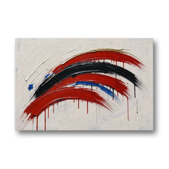 Red and Black Wall Art of Dripping Crescent Arcs - Canvas Wall Art - Front