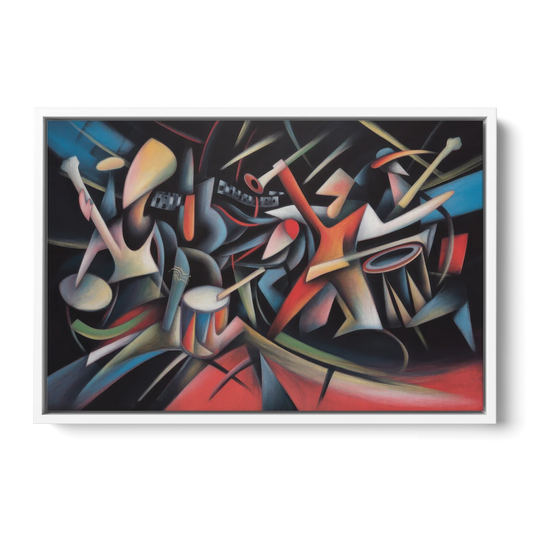 Reeperbahn Rhythm - White Framed Canvas Wall Art - Front