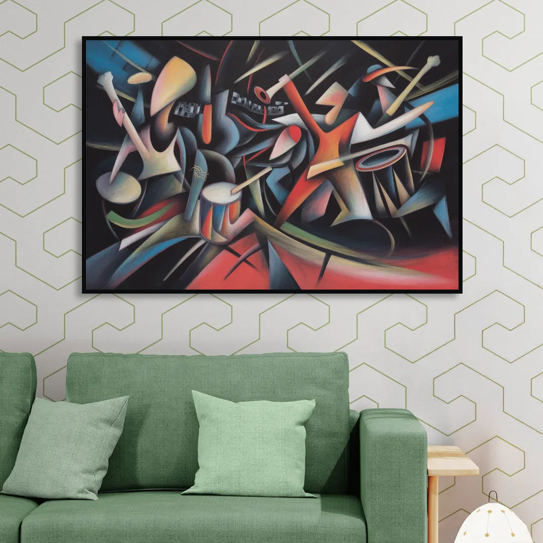 Reeperbahn Rhythm Sitting Room - Black Canvas Wall Art