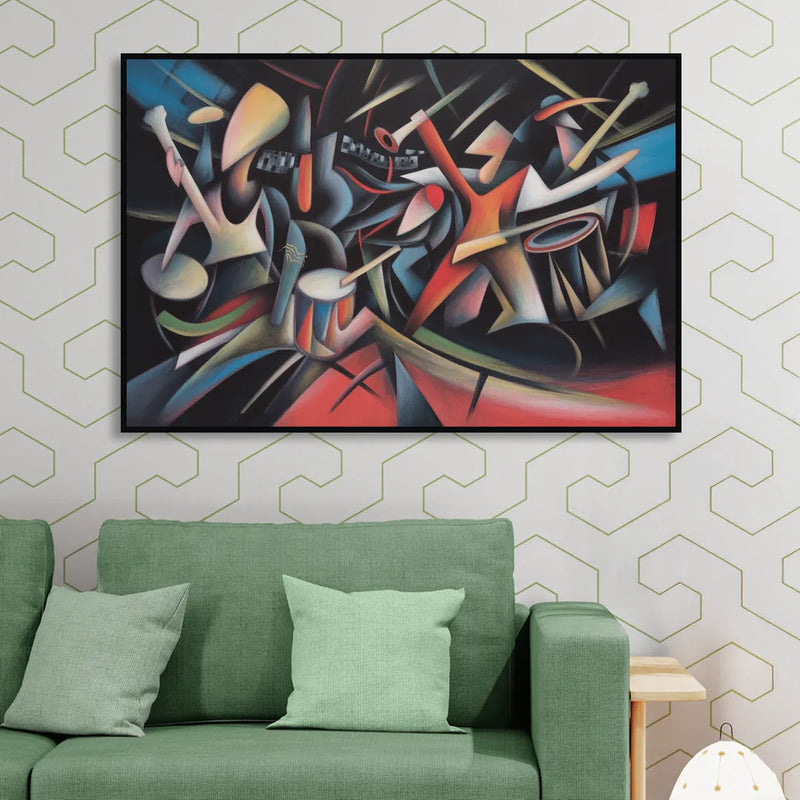Reeperbahn Rhythm Sitting Room - Black Canvas Wall Art