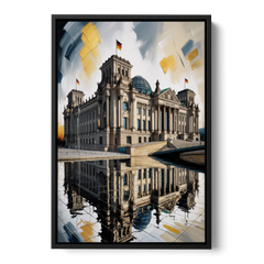 Reichstag Reflections - Black Framed Canvas Wall Art - Front