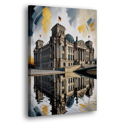 Reichstag Reflections Side - Canvas Wall Art
