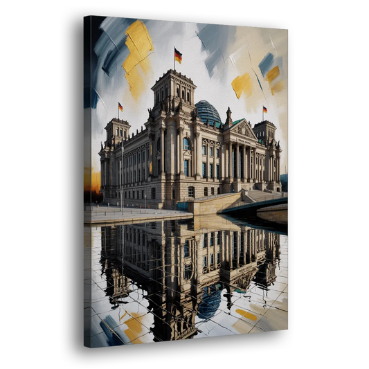 Reichstag Reflections Side - Canvas Wall Art