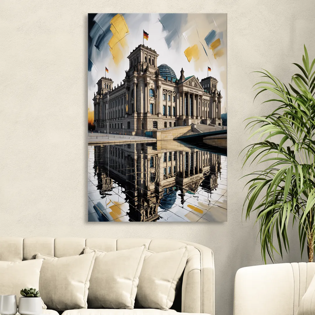 Reichstag Reflections Living Room - Canvas Wall Art