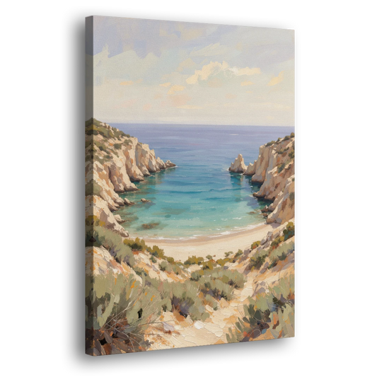Relaxing Ochre Cliff Cove for the Spa Bathroom - Canvas Wall Art - Side