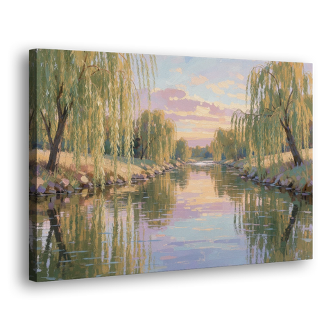 Relaxing Wall Art for Bedroom Willow River Glow - Canvas Wall Art