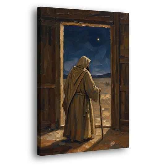 Religious Scene of Joseph Keeping Night Watch - Canvas Wall Art - Side