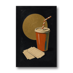 Retro Movie Wall Art with Soda and Tickets - Canvas Wall Art - Front