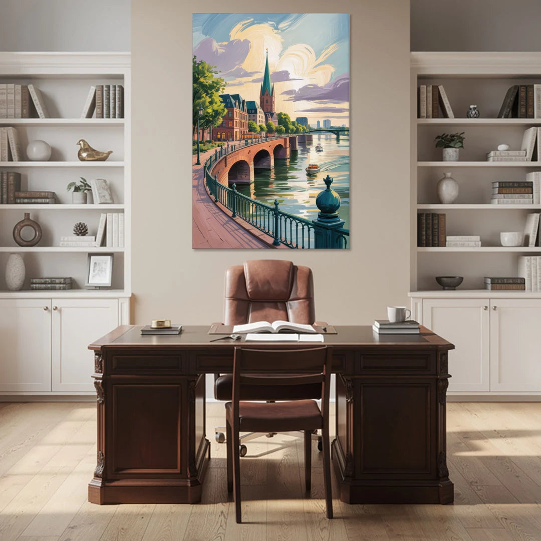 Rhine Promenade - Canvas Wall Art - Office - 40x60