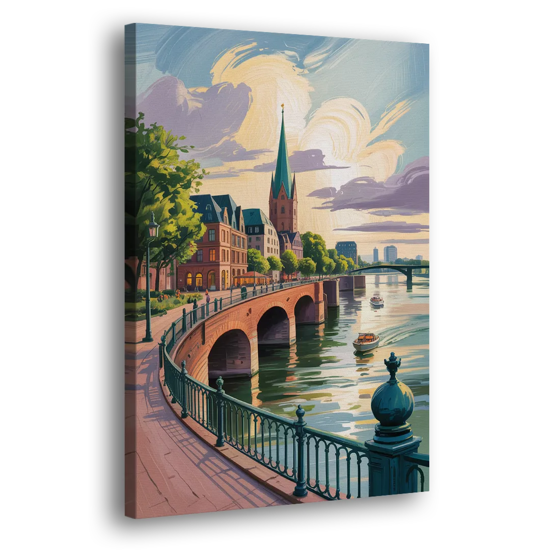Rhine Promenade Side - Canvas Wall Art