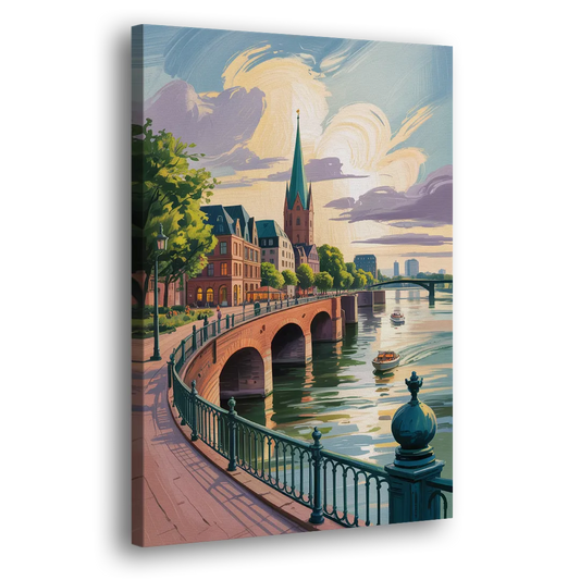 Rhine Promenade Side - Canvas Wall Art