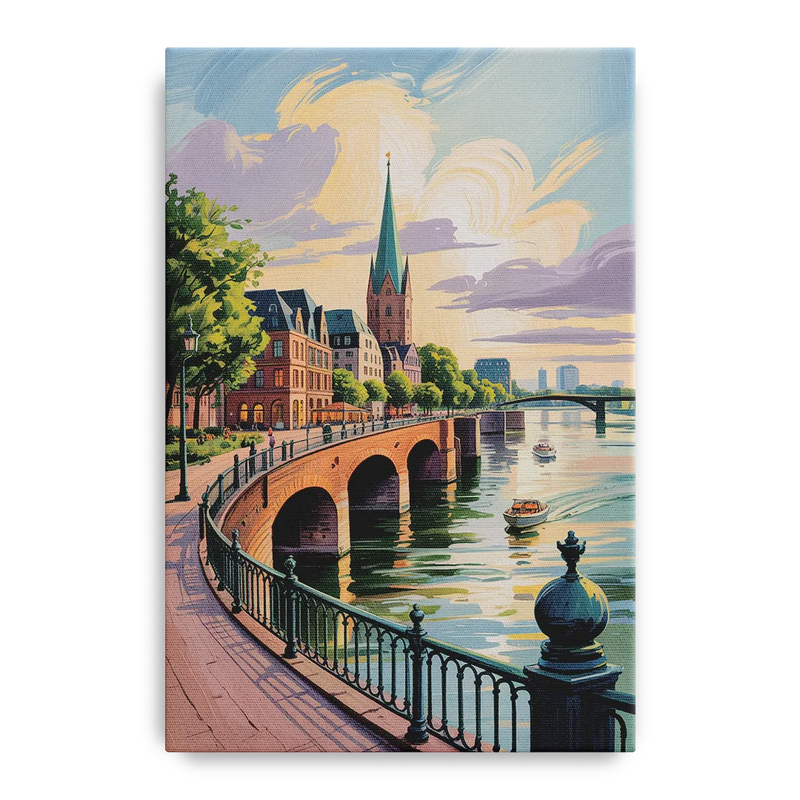 Rhine Promenade Front - Canvas Wall Art
