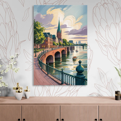 Rhine Promenade Living Room - Canvas Wall Art