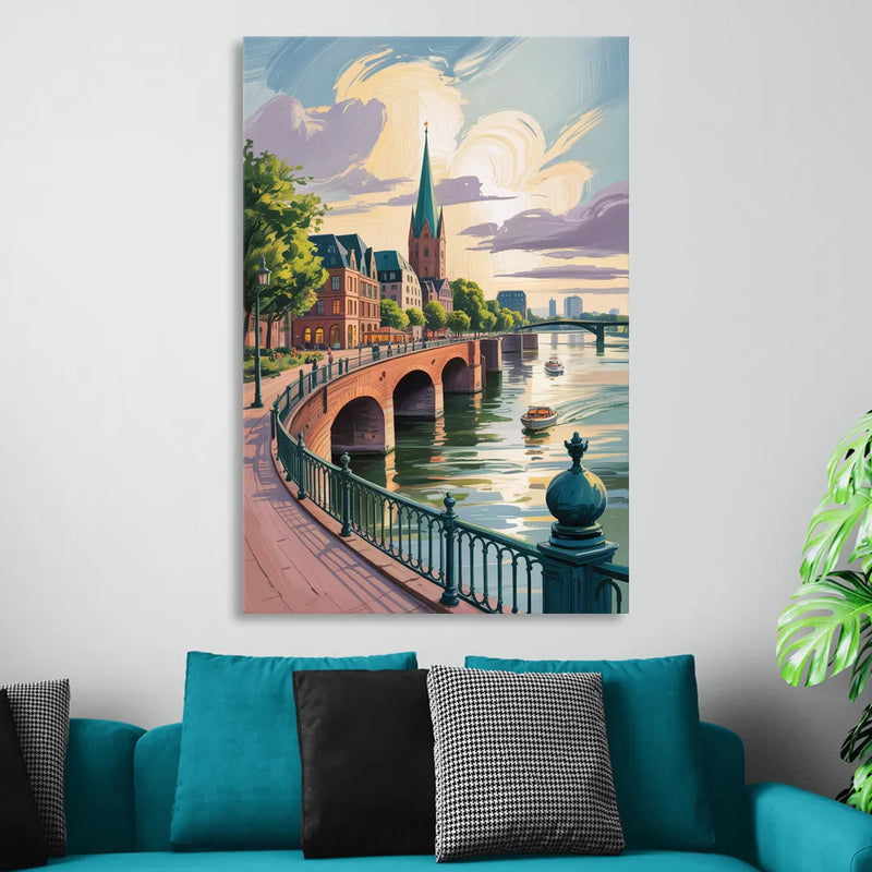 Rhine Promenade Sitting Room - Canvas Wall Art