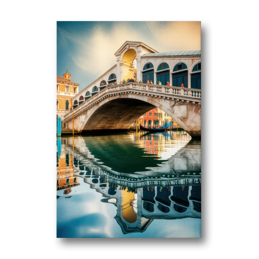 Rialto Bridge Reflections - Canvas Wall Art - Front