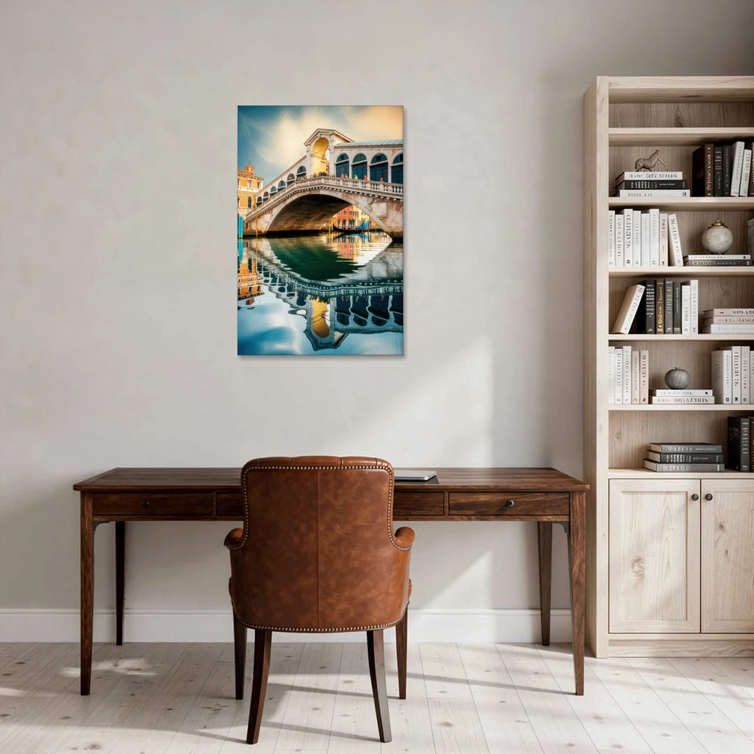 Rialto Bridge Reflections - Canvas Wall Art - Office - 24x36