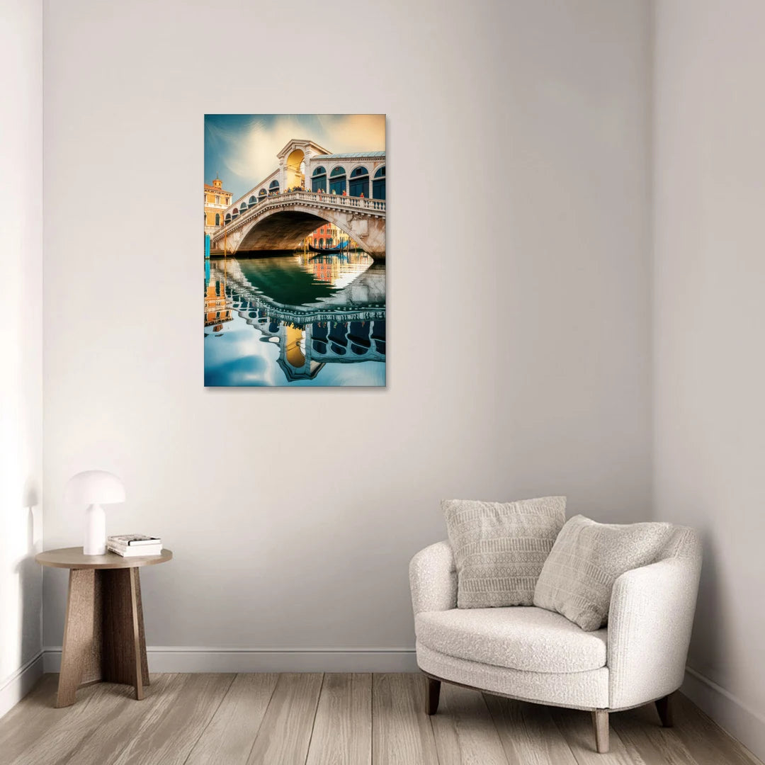 Rialto Bridge Reflections - Canvas Wall Art - Sofa - 24x36