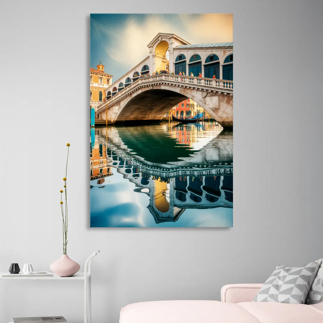 Rialto Bridge Reflections Sitting Room - Canvas Wall Art