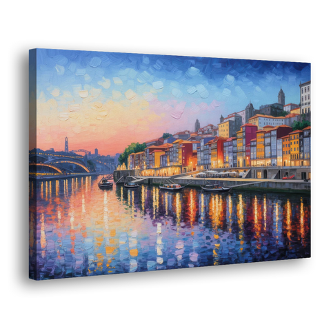 Ribeira Reflections - Canvas Wall Art - Side