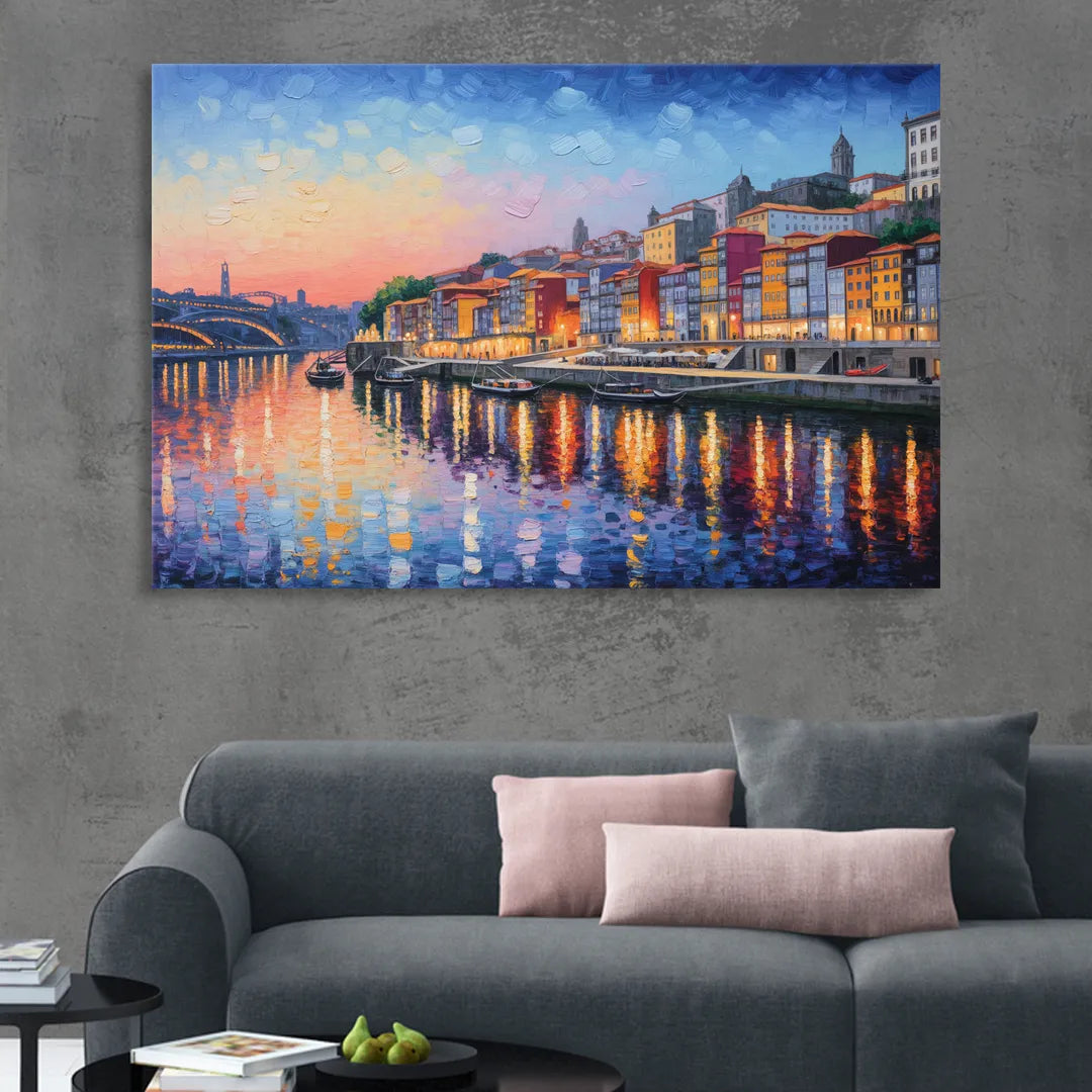 Ribeira Reflections Living Room - Canvas Wall Art