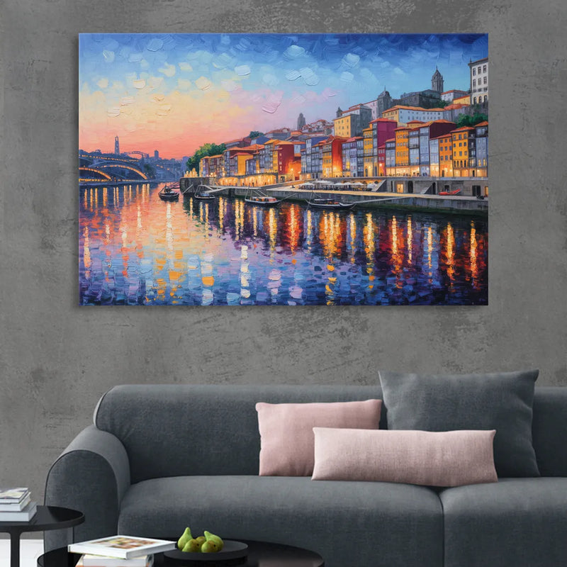 Ribeira Reflections Living Room - Canvas Wall Art