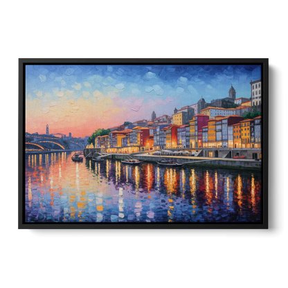 Ribeira Reflections Front - Black Canvas Wall Art