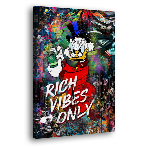 Rich Vibes Only - Canvas Wall Art - Side