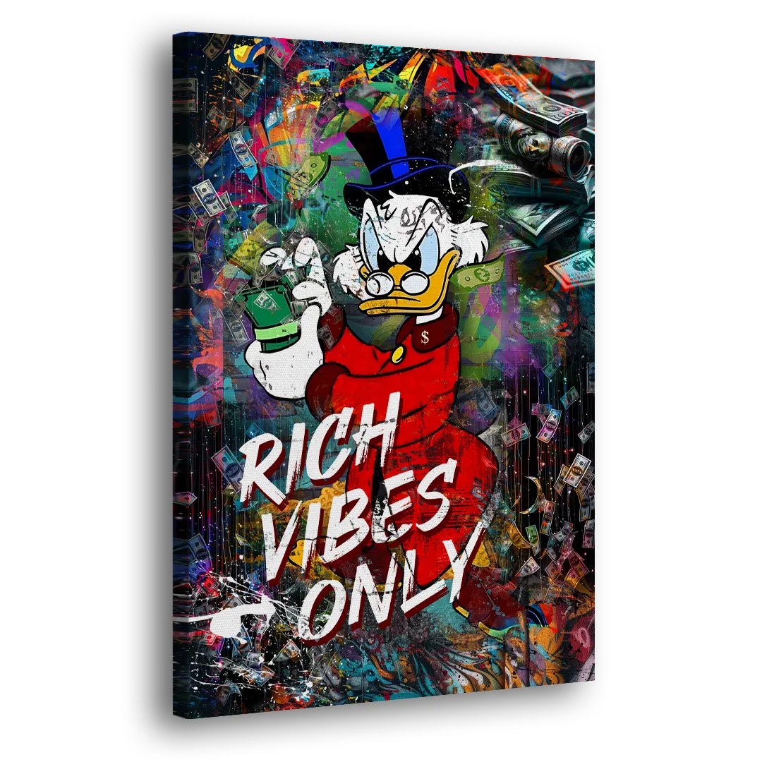 Rich Vibes Only Side - Canvas Wall Art