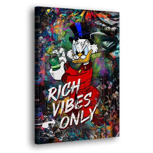 Rich Vibes Only Side - Canvas Wall Art