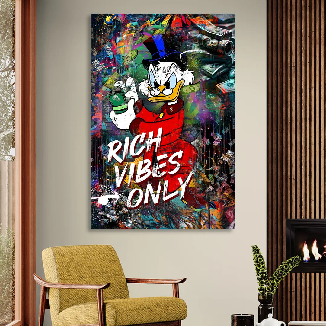 Rich Vibes Only Living Room - Canvas Wall Art