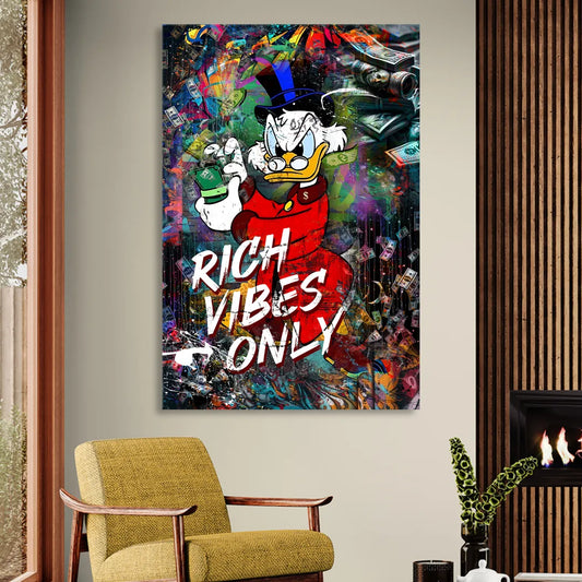 Rich Vibes Only Living Room - Canvas Wall Art
