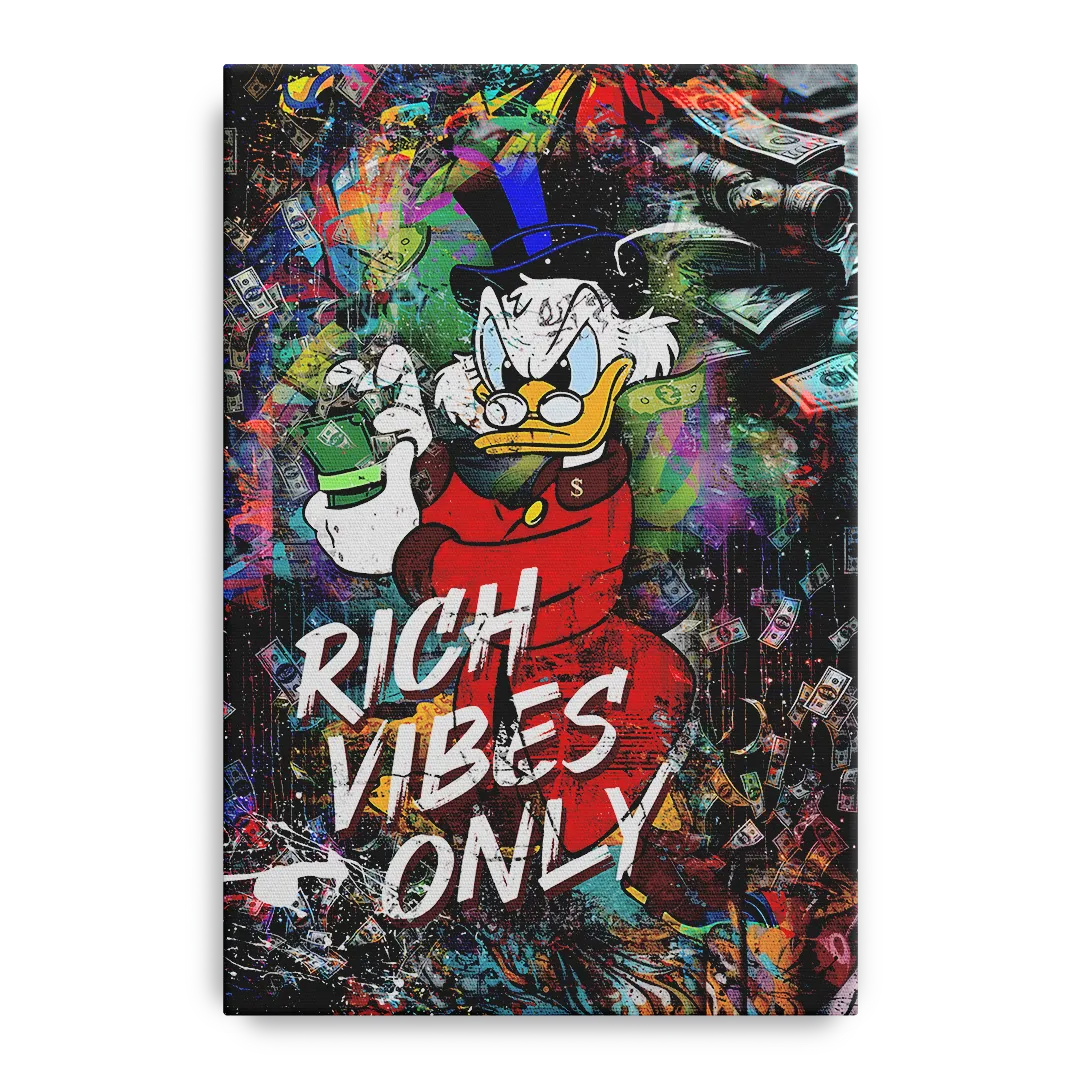 Rich Vibes Only Front - Canvas Wall Art