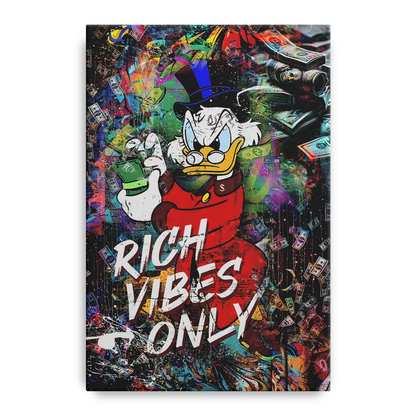 Rich Vibes Only Front - Canvas Wall Art