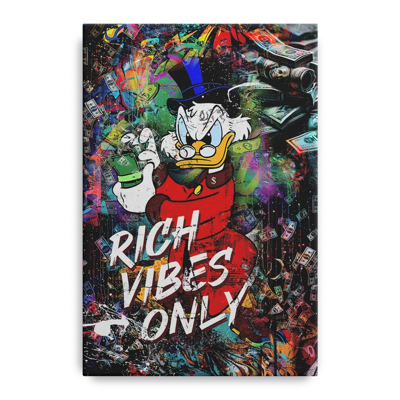 Rich Vibes Only Front - Canvas Wall Art